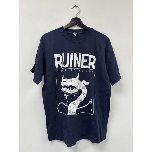 Anvil Other - Ruiner Shirt Mens Medium Navy Hell Is Empty Band Graphic Tee Anvil Hardcore Punk